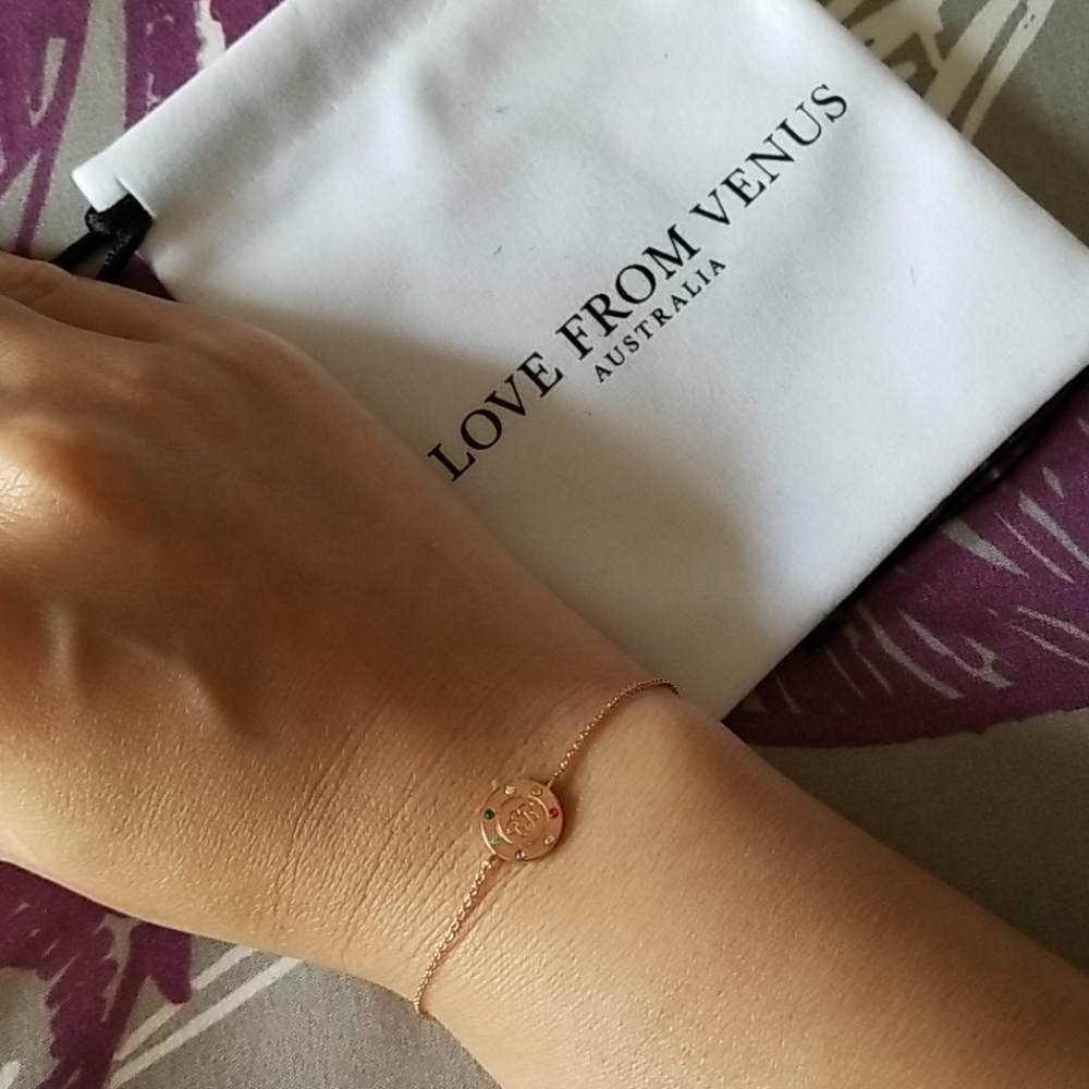 NWT rose gold plated lotus flower Crystal bracelet